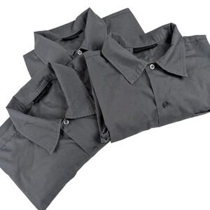 Lot of 3 Chef Works Mens Cool Vent Short Sleeve Shirt Gray Lrg Mesh Back Pocket
